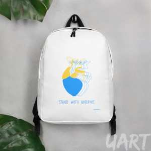Minimalist Backpack «Stand with Ukrainе» by Maria Zhuravel