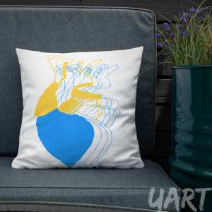 Premium Pillow «Stand with Ukrainе» by Maria Zhuravel