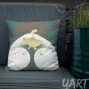 Premium Pillow «All in Hands» by Olya Haydamaka