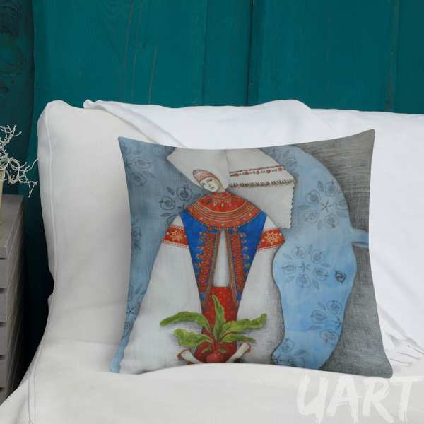 Premium Pillow «Sprout» by Olya Haydamaka