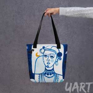 Tote bag «Woman in Blue Tone. Panyanka» by Anastasiya Bonishko