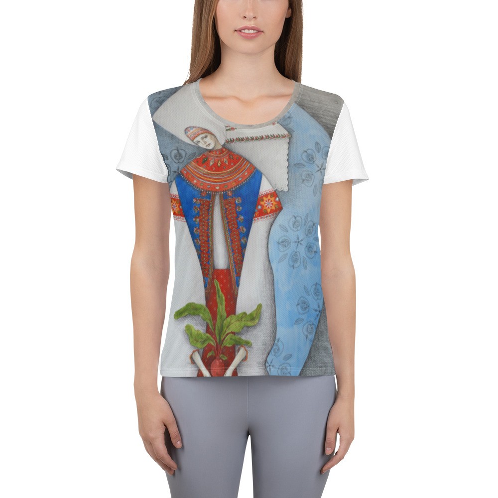 All-Over Print Women's Athletic T-shirt «Sprout» by Olya Haydamaka - UART  Gallery