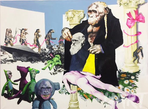 Max Veteris — Asshole, 2021, acrylic on canvas, 140x100 cm