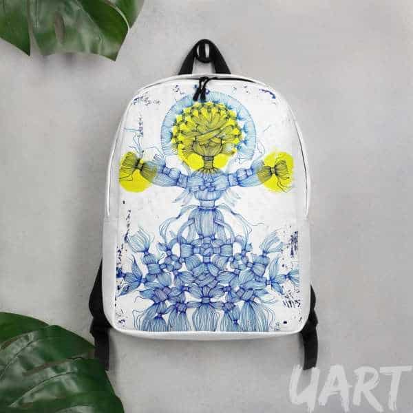 Minimalist Backpack «Shining Maiden» by Iryna Nyavchuk