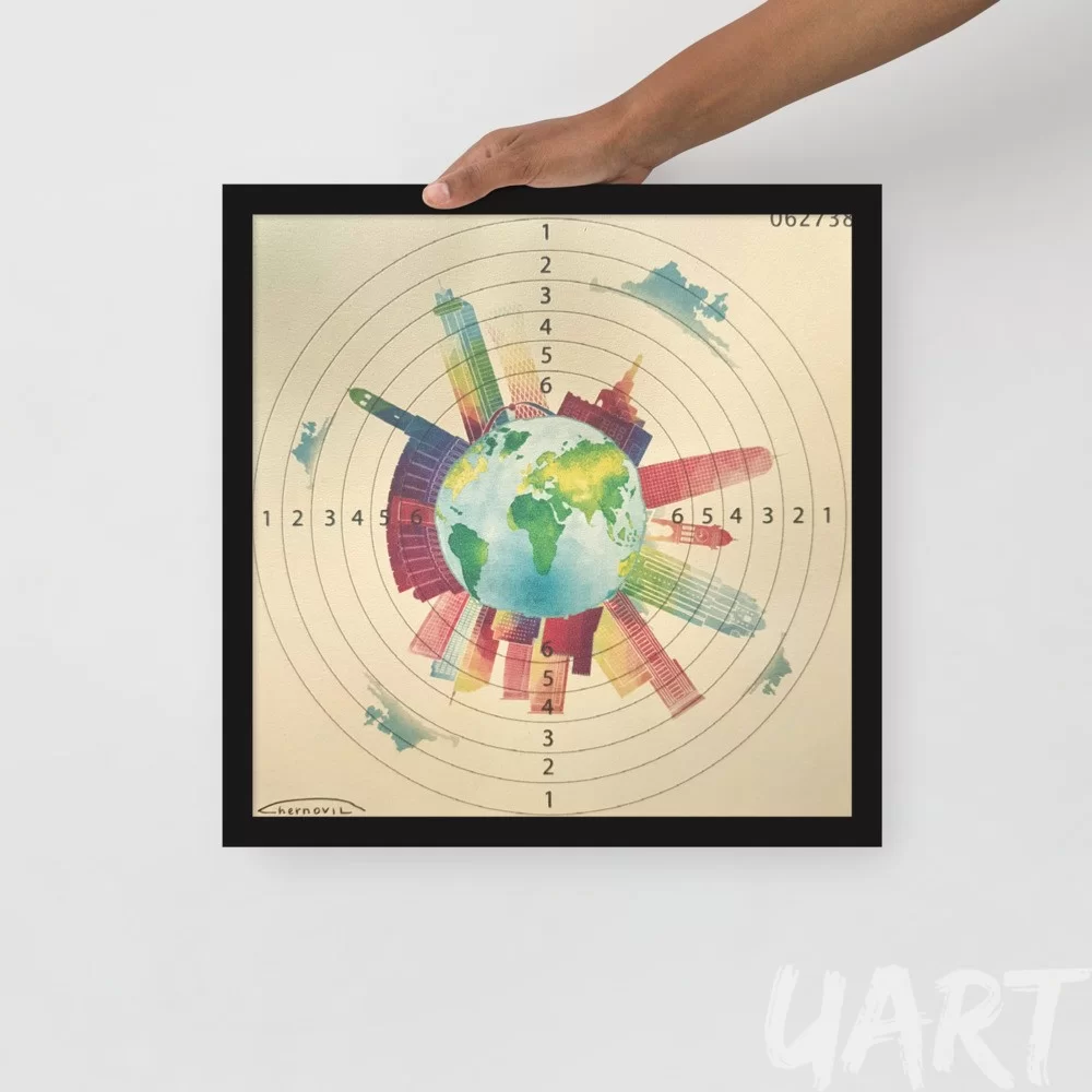 Framed poster «Road to 2030» by Andrii Chernovil - Image 3