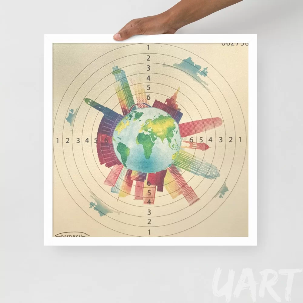 Framed poster «Road to 2030» by Andrii Chernovil - Image 2