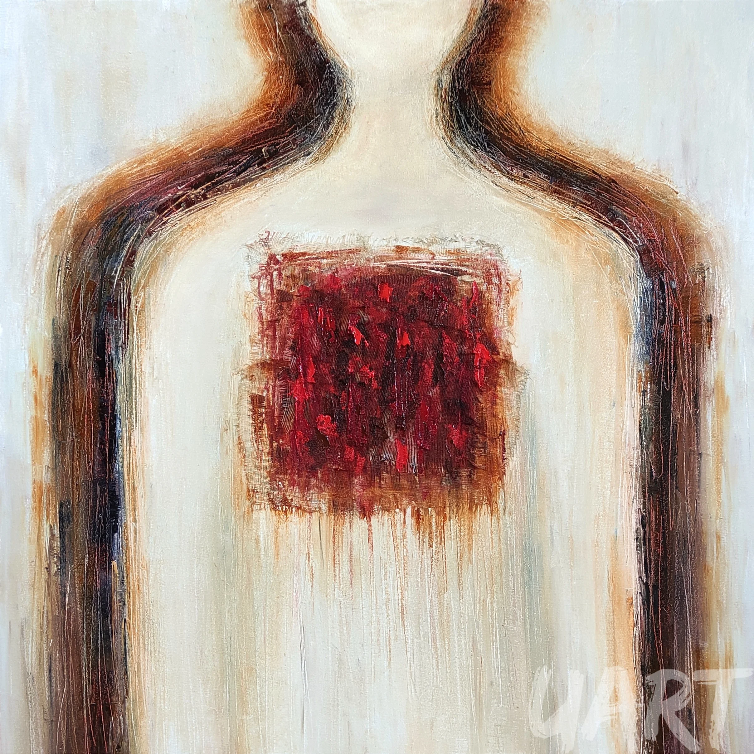 War-torn soul... from series "Distorted...", 2022, oil, canvas, 70*70 cm