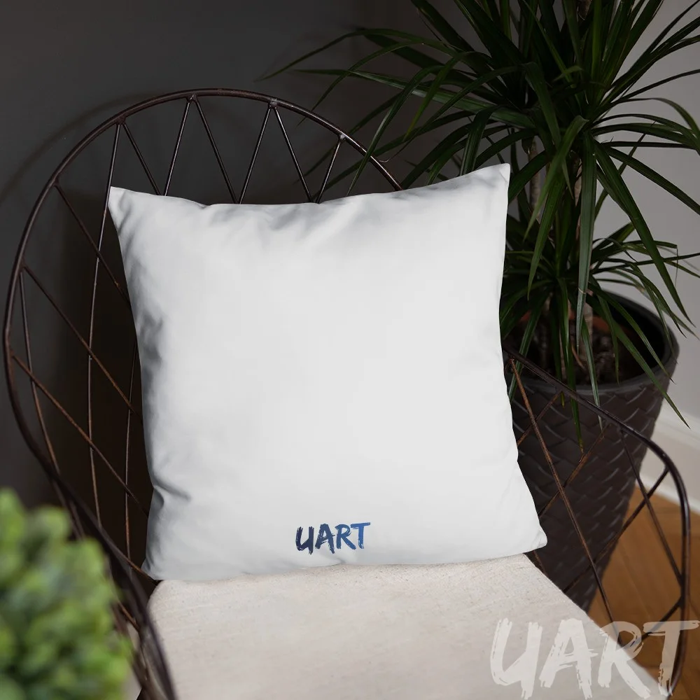Basic Pillow «Peasant Woman in Blue Tone» by Anastasiya Bonishko - Image 2
