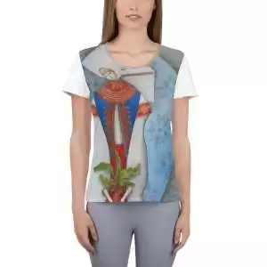 All-Over Print Women’s Athletic T-shirt «Sprout» by Olya Haydamaka