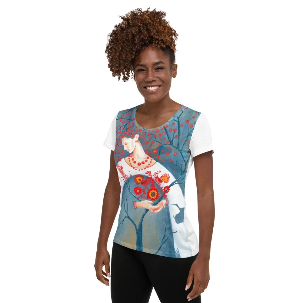 All-Over Print Women's Athletic T-shirt «Tree of life» by Olya Haydamaka - Image 2