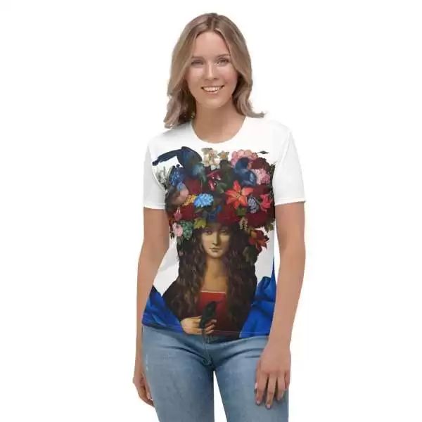 Women’s T-shirt “Birds of Harmony” by Olga Kovtun