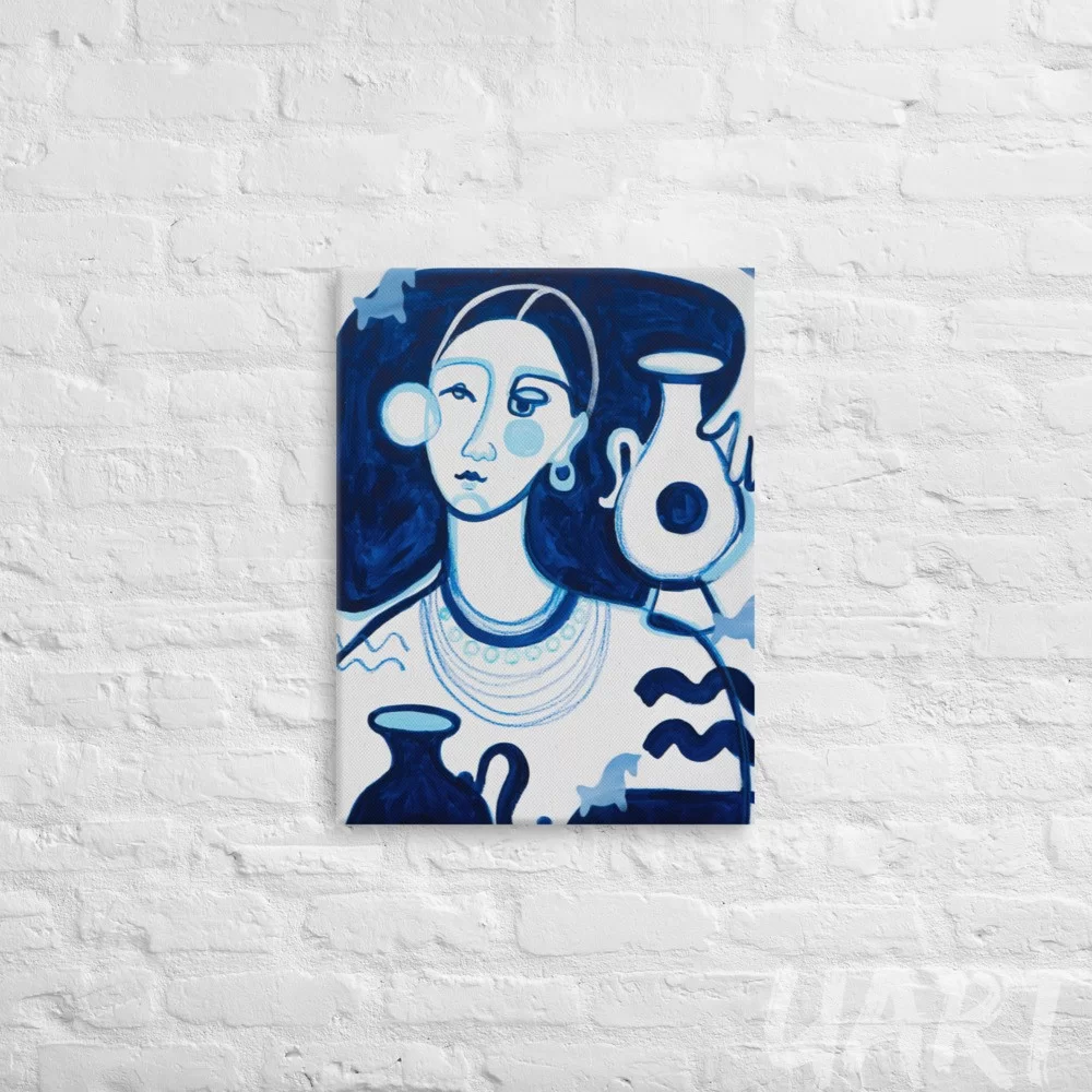 Canvas «Peasant woman in Blue Tone» by Anastasiya Bonishko - Image 2