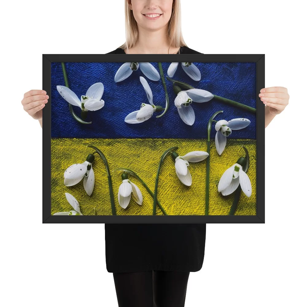 Framed poster «Snowdrops of Freedom. Ukraine» by Darya Nakvakina - Image 4