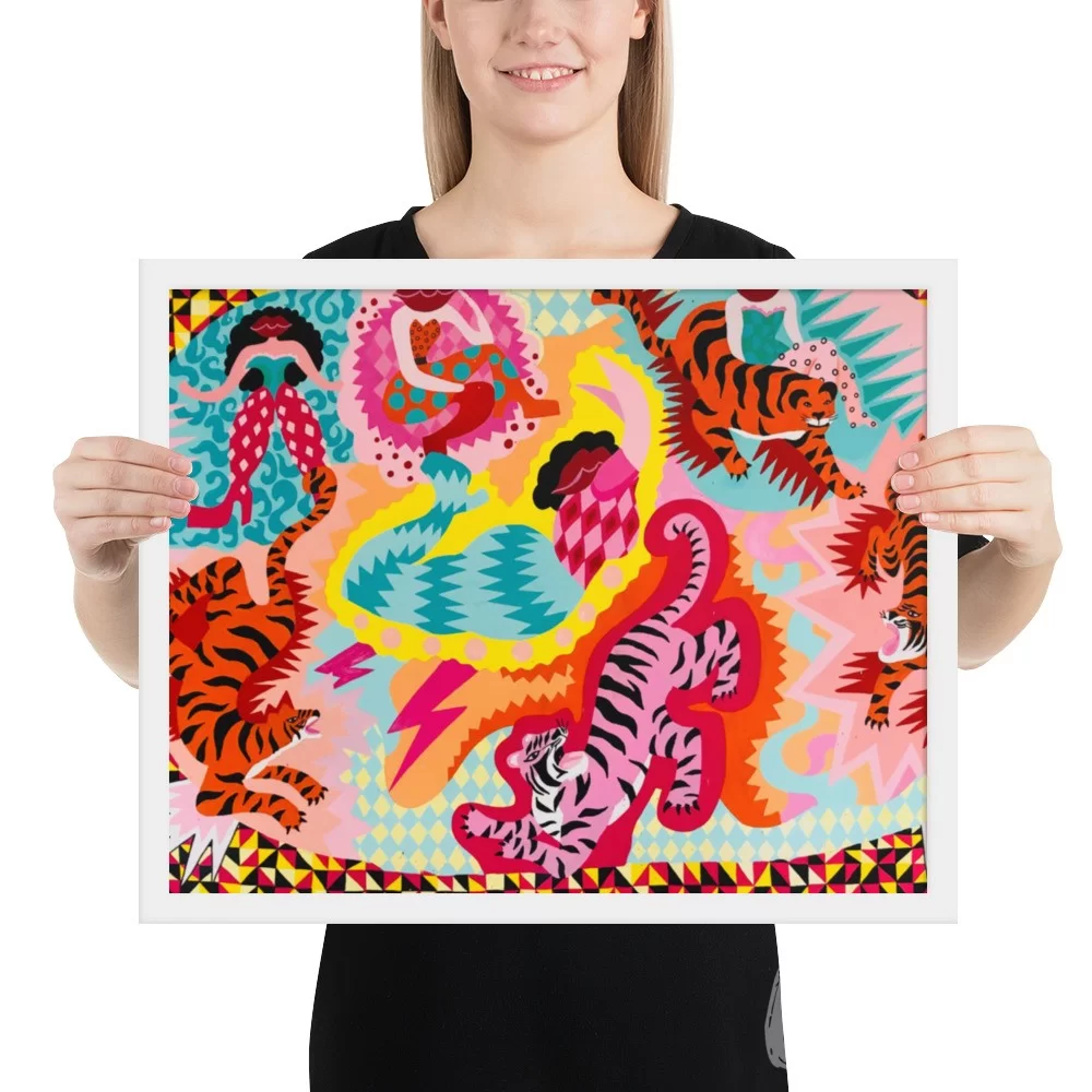 Framed poster «Tigers» by Liza Obukhovska - Image 2