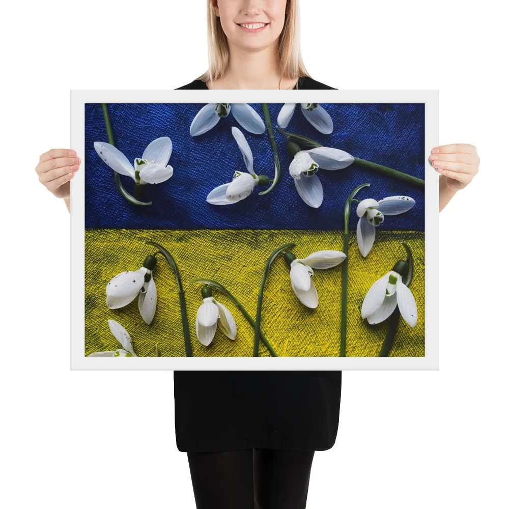 Framed poster «Snowdrops of Freedom. Ukraine» by Darya Nakvakina - Image 3