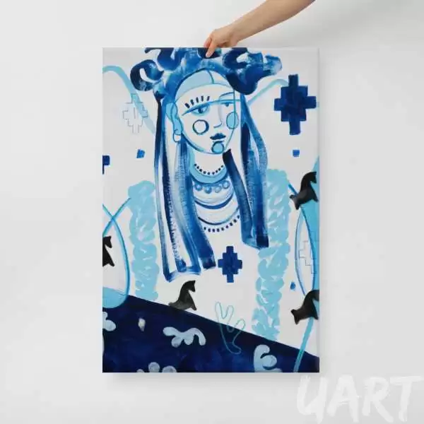 Canvas «Woman in Blue Tone. Holiday» by Anastasiya Bonishko