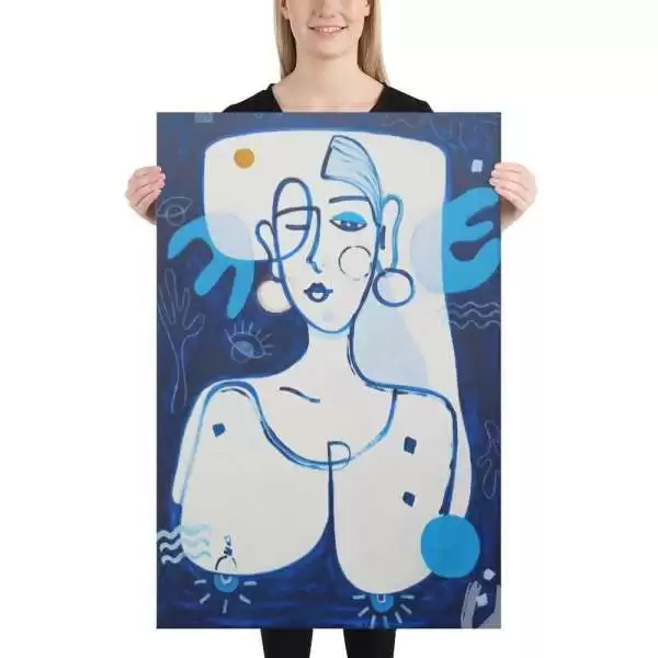 Canvas «Woman in Blue Tone. Flirty» by Anastasiya Bonishko