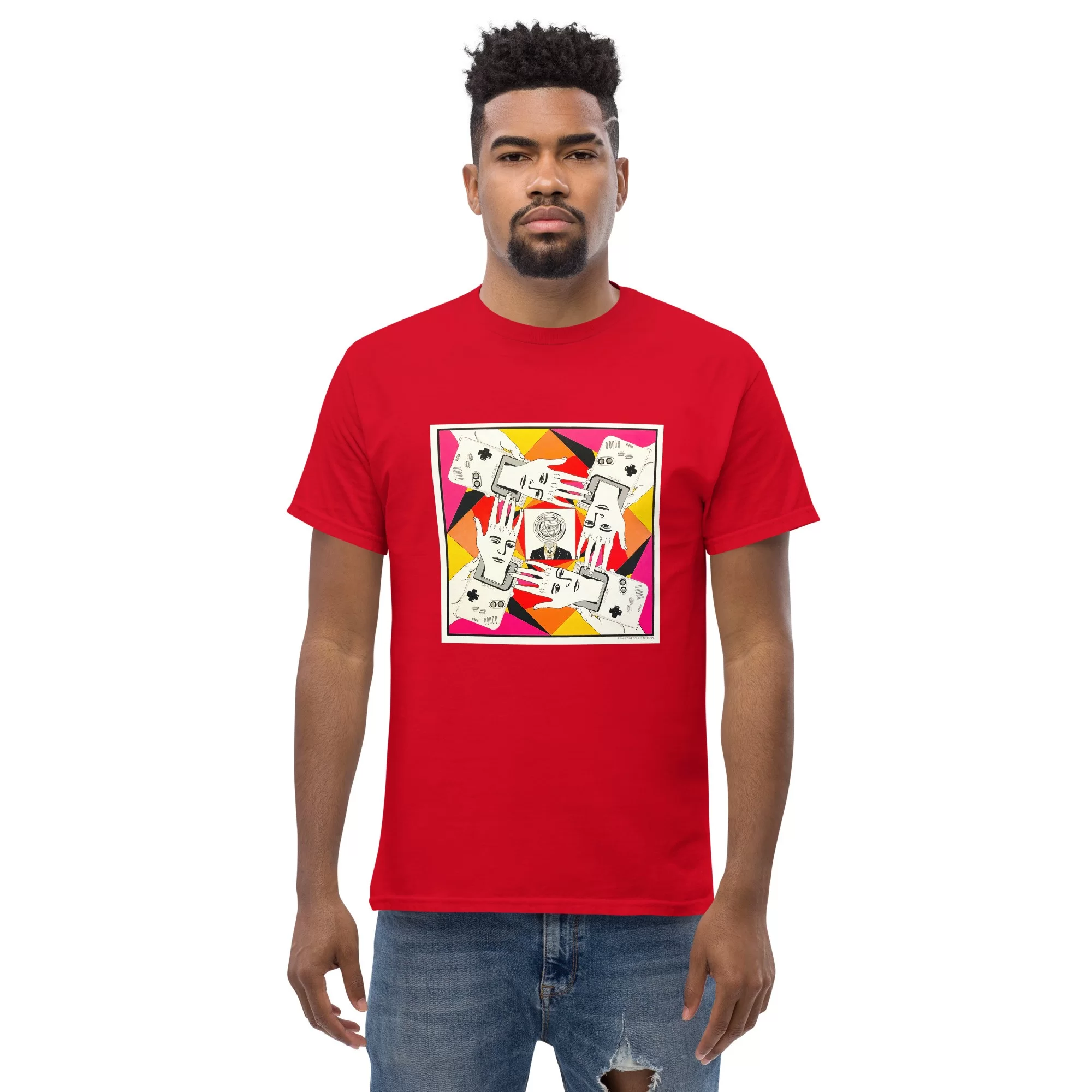 Men's classic tee «One day we will disappear into our screens» by Francoise Oz & Bohdan Perevertun - Image 2