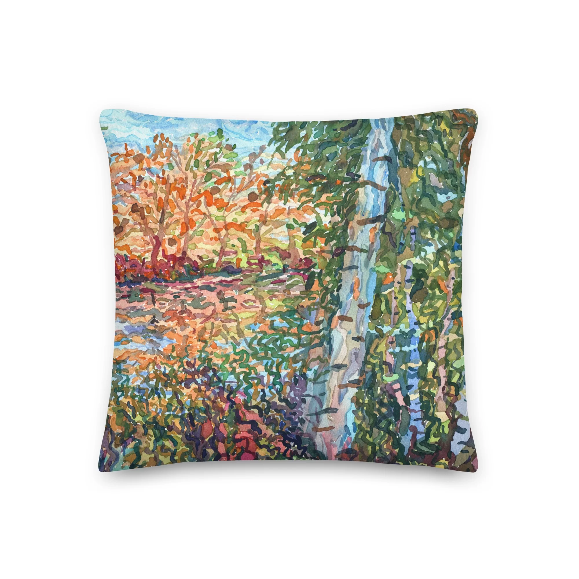 Premium Pillow with artwork «Forest around the pond» by Tanbelia - Image 5