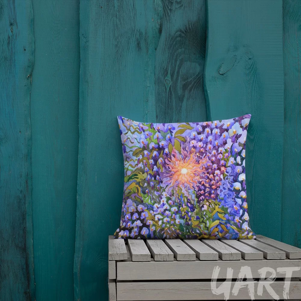 Premium Pillow with artwork «Wisteria» by Tanbelia - Image 3