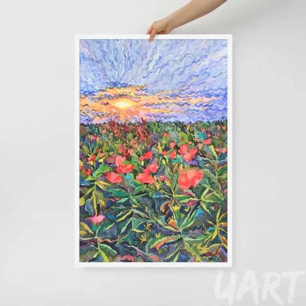 Framed poster «Poppies field» by Tanbelia