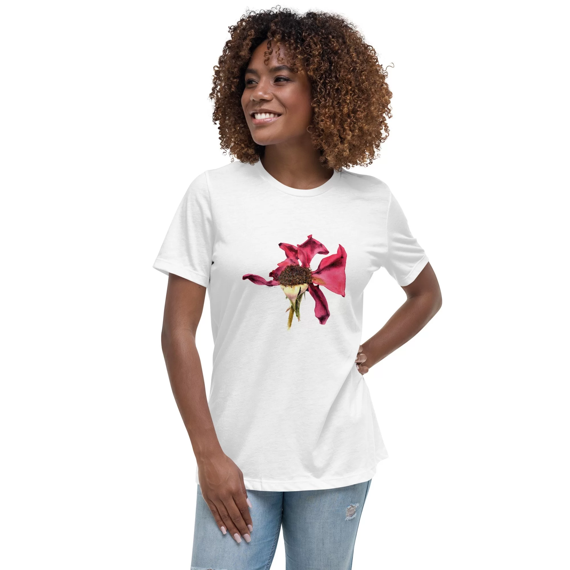 Women's Relaxed T-Shirt «This heady aroma of the dusk Rose» by Alona Hryn - Image 3