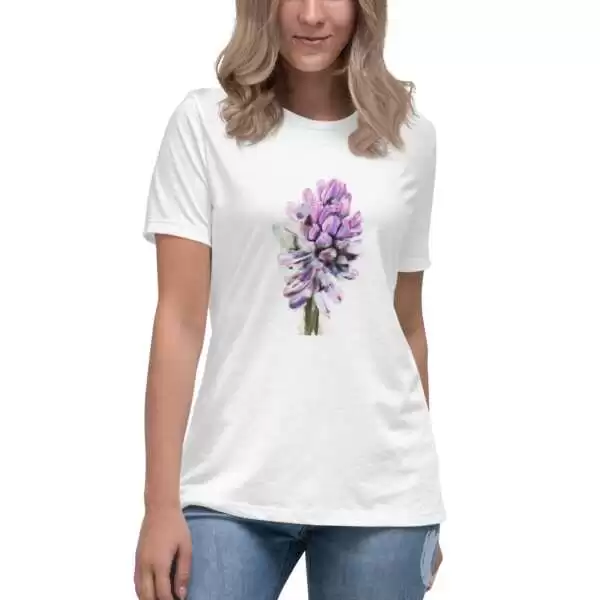Women's Relaxed T-Shirt «Mr. Hyacinth From Keukenhof» by Alona Hryn