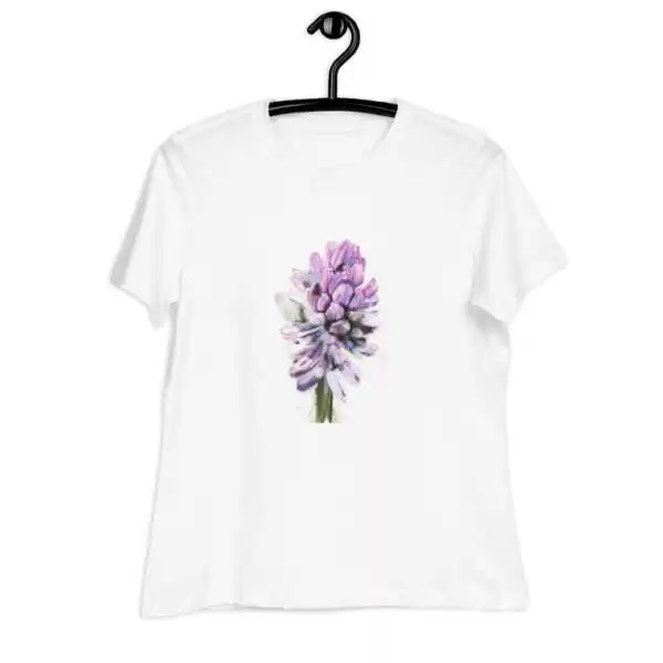 Women's Relaxed T-Shirt «Mr. Hyacinth From Keukenhof» by Alona Hryn