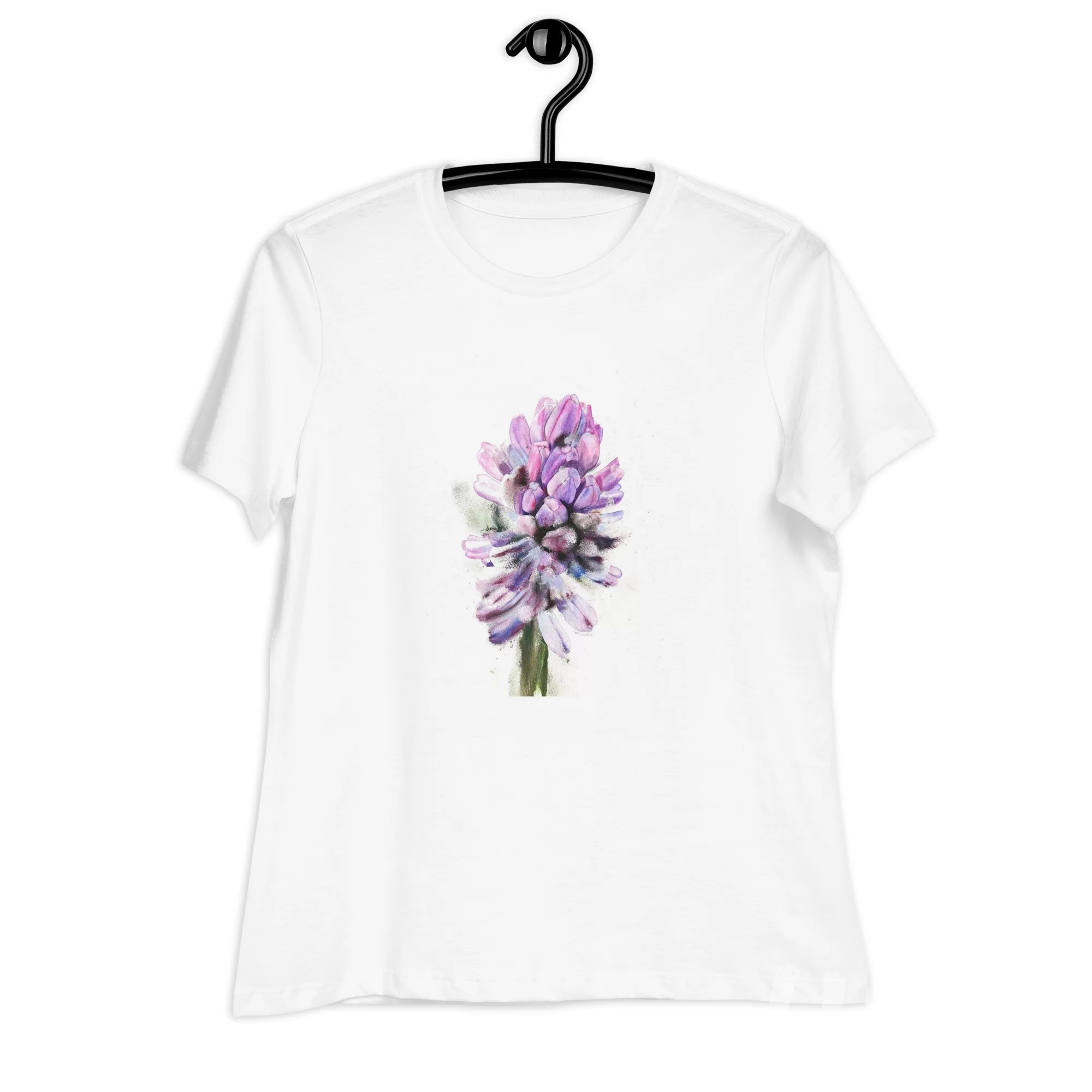 Women's Relaxed T-Shirt «Mr. Hyacinth From Keukenhof» by Alona Hryn - Image 3